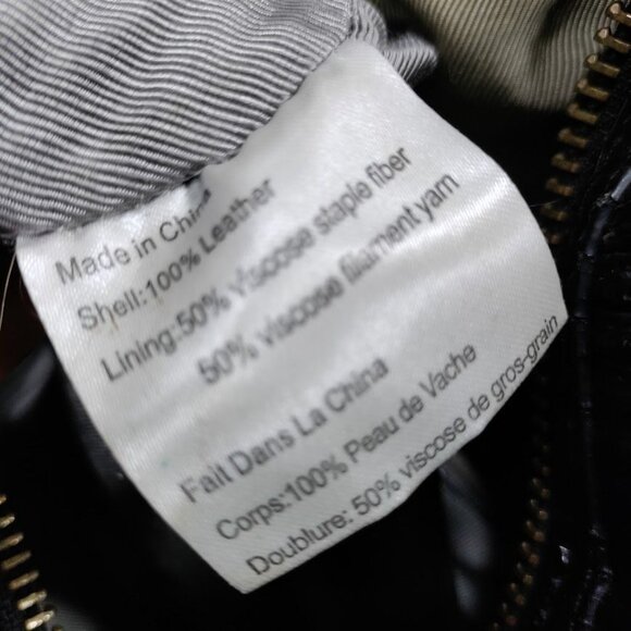 Elliott Lucca Black Patent Leather Handbag With Gold Accents Double Handle Bag - Picture 9 of 15